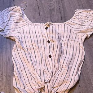 Striped Off-Shoulder Women Top